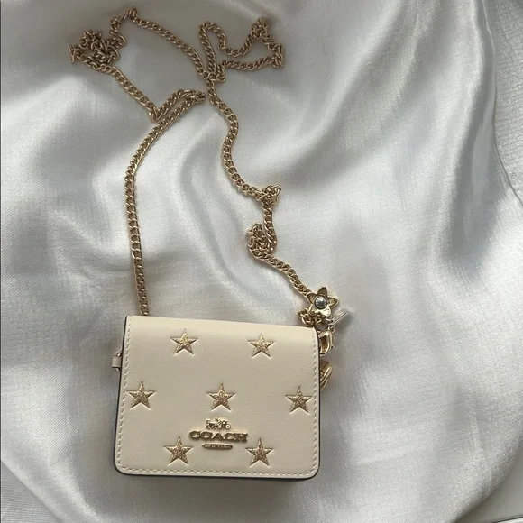 Coach Boxed Mini Wallet On A Chain With Star Print - Picture 4 of 8